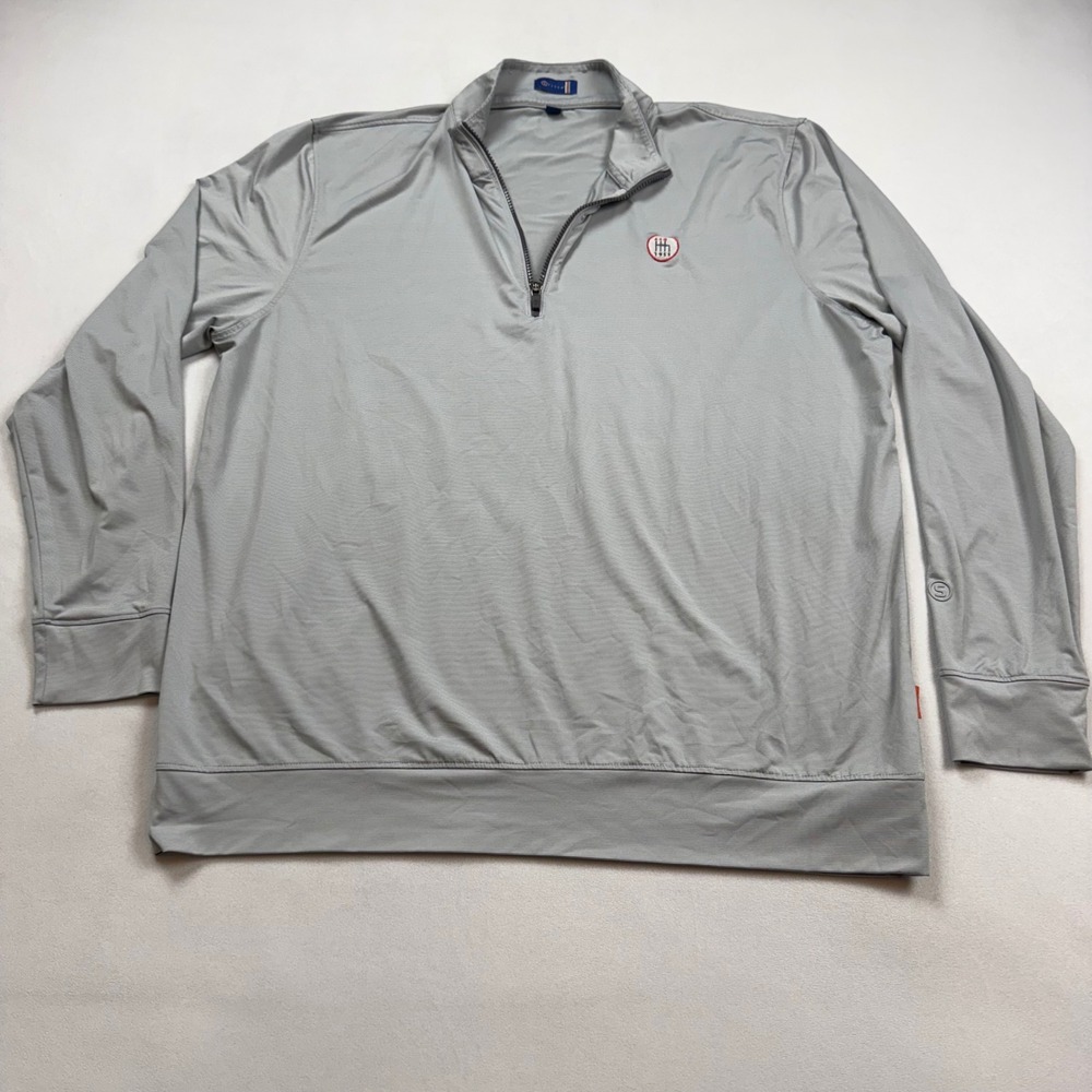 Stitch‎ Golf Mens XL Gray Stripe Quarter Zip Pullover AAG 1955 211SA3000